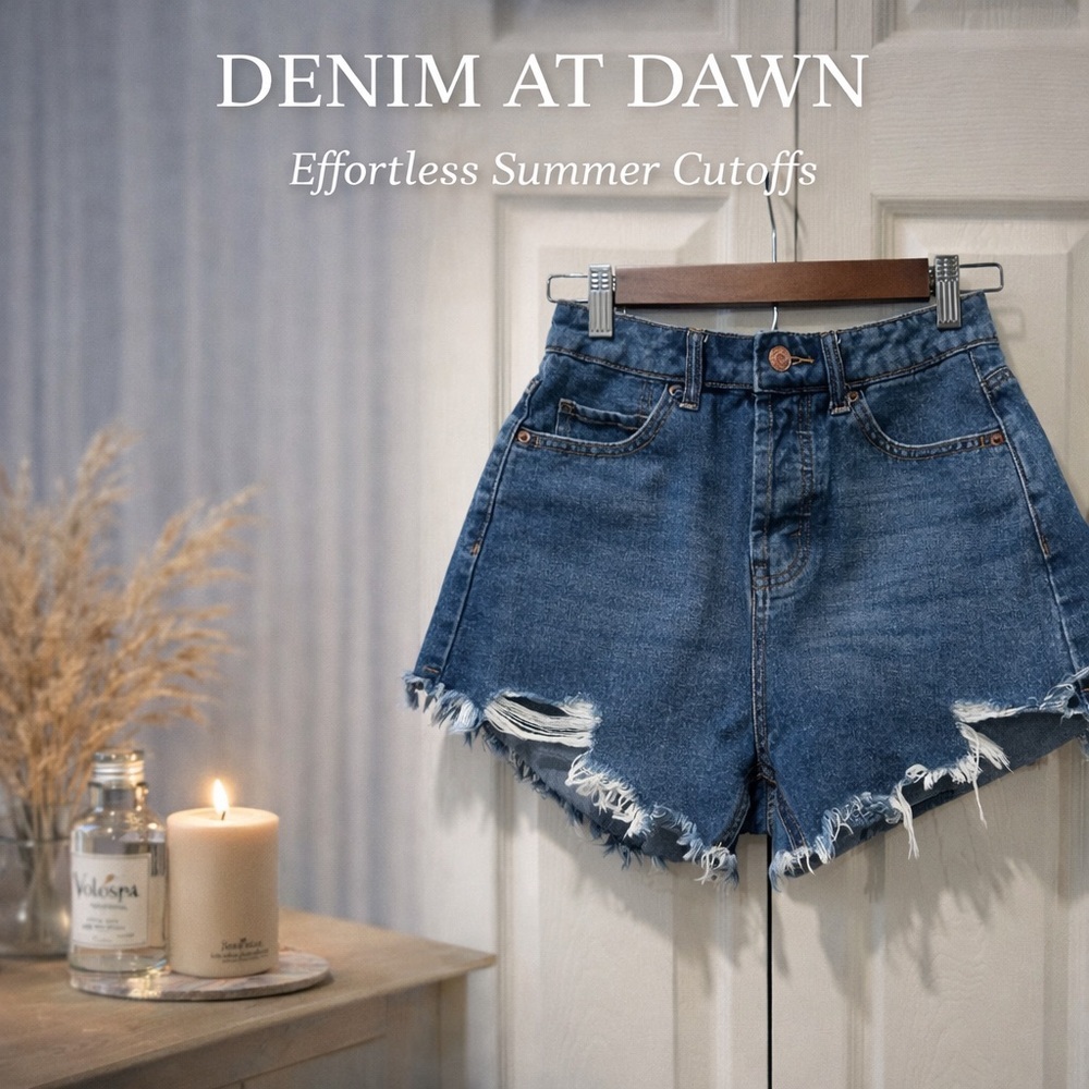 Wild Fable High-Rise Distressed Denim Shorts | Size 0 | Festival Cutoffs
